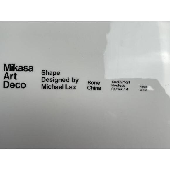 Mikasa Art Deco Design By Michael Lax Ceramic Floral Round Tray 13.5" - Picture 5 of 5